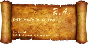 Rózsás Alina névjegykártya